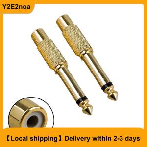 【Local shipping】 2Pc 6.35mm 1 4 Mono Male Jack to RCA Female Plug Audio Adapter Cable Converter