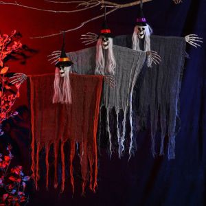 YOUSHI TOP With Hood Halloween Hangings Ghost Cute Haunted Hanging Ghost Ornaments Props Scary Halloween Hanging Pendant Secret Room Party