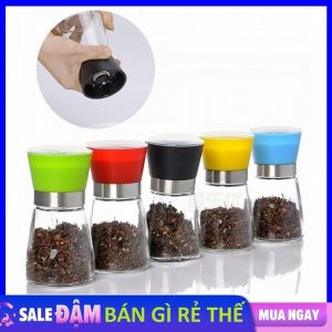 Lọ Xay Tiêu Thủy Tinh Cầm Tay - Dụng Cụ Xay Hạt Tiêu Muối ớt Hủ Gia Vị Cầm Tay Inox 304 Cao Cấp Nhỏ Gọn Xay Siêu Nhanh
