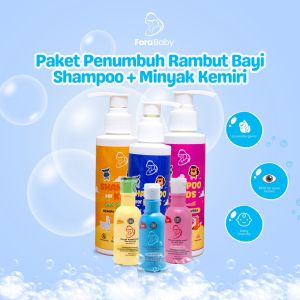Fora Natures Paket Shampoo Minyak Kemiri Penumbuh Rambut Bayi dan Anak