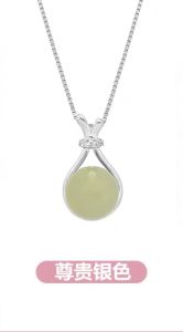 GL 18K golden  jade Korean fashion design Transfer bead luck Necklace N8332