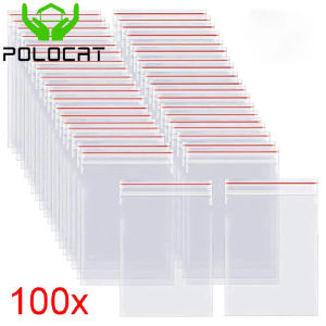 Polocat 100 Cái/gói Nắp Kéo Túi Ziplock Túi Nhựa Trong Suốt Tự Niêm Phong Túi Đựng Thực Phẩm Tái Sử Dụng Chân Không Tươi Túi