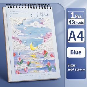 A4 Double Spring Sketchbook Cute Cartoon Blank Sketch Pad Thick Drawing Book Art Painting Supplies