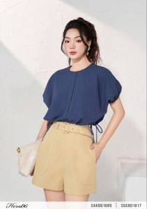 [Voucher 15% MOV 199K cap 100K Áo kiểu HeraDG thiết kế áo cánh dơi dáng croptop rút dây chất tuytsi mềm mại cao cấp SAKBD1085