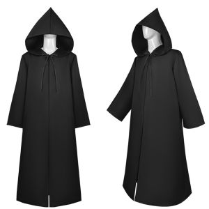 Adult Men Star Wars Jedi Warrior Hooded Cloak Robe Middle Ages Wizardry Robe Halloween Party Death Cosplay Costume For Kids