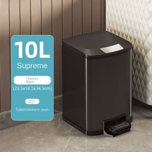 18L Premium Stainless Steel Tall & Thin Pedal Trash Can Bathroom Toilet Kitchen Bin