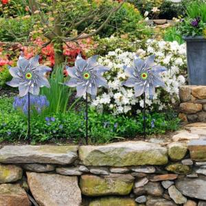 DYJKOUG Outdoor Pest Control Holographic Scare Off Reflective Deterrant Bird Blinder Pinwheel Bird Repellent Windmill