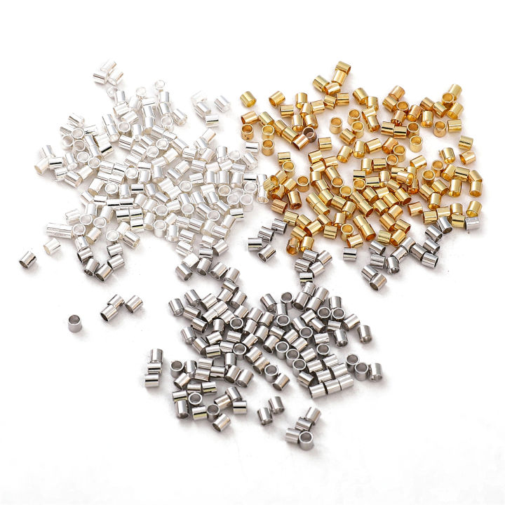 100pcs 2x2mm 14K/Platinum/Silver Plated Crimp Tube Beads Crimping Tube  Accessories for DIY Jewelry Making Lazada PH