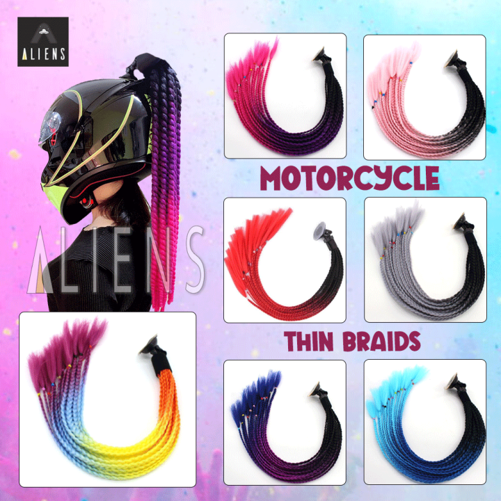 Helmet Braid Ponytail Twist Pigtail Hair Braid Motorcycle Helmet Sport
