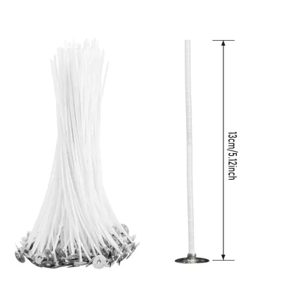 50/100Pcs 2.5~20cm Cotton Candle Wicks Smokeless Wax Pure Cotton Core Pre-waxed Wicks DIY Candle Making Party Supplies