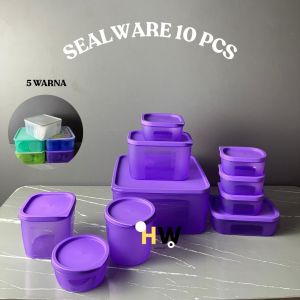 FOOD KONTAINER  ISI 10 PCS VARIAN 8 UKURAN FOOD KONTAINER TERBARU SET TOPLES MULTIFUNGSI Set Sealware 10 Pcs Wadah Makan Serbaguna