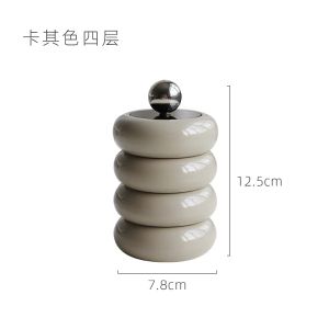 Sacesr Creative Ceramic Storage Jar with Lid Round Candle Jar Candy Storage Desktop Decoration Jar Home Decoration Accessories 5B9Z4