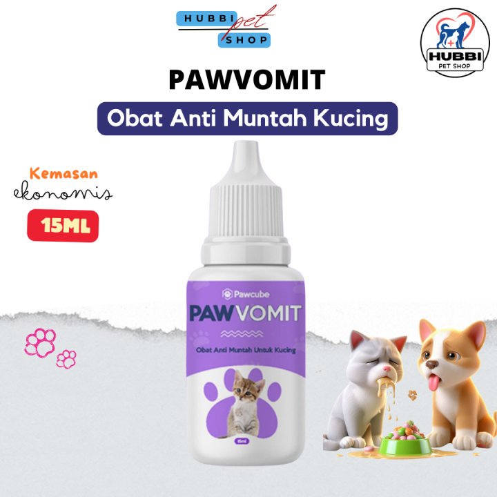 Obat Kucing Muntah Sakit Mual Kembung Stress PAWVOMIT 15 ML Anti Muntah Kucing Herbal