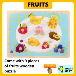 Quality Baby Puzzle for Kids Toys Educational Wooden Puzzle for Kid Age 2 Knob Puzzle Montessori Pegged Puzzle Big Hand Grip Puzzle