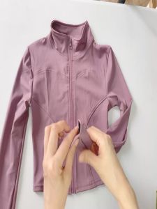 plain woman yoga stand collar coat quick drying long sleeve sports quick drying top girl yoga tights