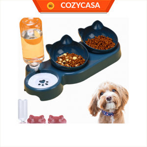 【COZYCASA】3-In-1 Pet Bowl Set with Water Dispenser /Detachable & Washable Cat&Dog Feeder
