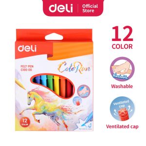Deli Spidol 12/18/24 Warna Tidak beracun Warna Cerah EC10000 EC10010 EC10020