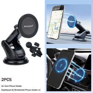 PROfezzion Magsafe Car Mount Mobile Phone Holder Stand for Dashboard and Windshield and Air Vent For iPhone 16 15 14 13 12 Series and Android Smartphones