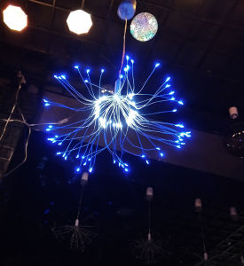 LED String Lights Fireworks Night Light with Remote Control Tree Shape USB Charging Holiday Fireworks Table Lamp
