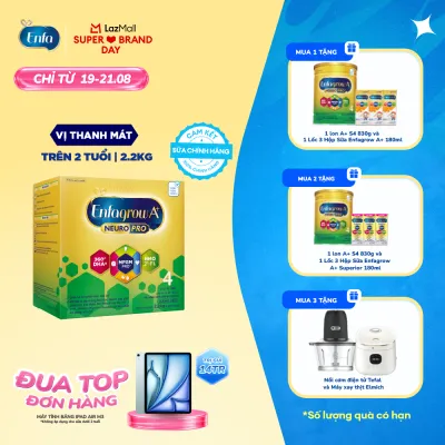 [TỪ 19-21/08] Sữa bột Enfagrow A+ Neuropro 4 2.2kg với DHA giúp phát triển não bộ cho bé từ 2-6 tuổi - Kiểm tra Quà trong giỏ hàng