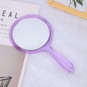 SINGLE High-definition Handle Double-sided Mirror Handheld Transparent 3x Magnifying Mirror Fashion Plastic Beauty Makeup Mirror Beauty Tools