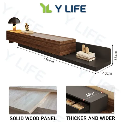 Wabi-Sabi HDB 1.2M-3.8M Extendable TV Console Cabinet Stretch with Drawers Cabinet TV Storage Cabinet For Living Room