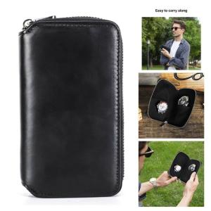 Cowhida 2 pcs xem du lịch trường hợp da thật túi đồng hồ Hai khe cắm phụ kiện sắp xếp hộp cho nam nữ