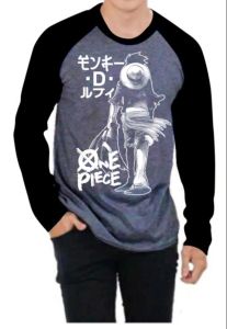 KAOS RAGLAN PRIA ONE PICE M81 \ KAOS RAGLAN PRIA LENGAN PANJANG ATASAN PRIA / KAOS MURAH / KAOS DISTRO / KAOS SIMPLE / T-SHIRT PRIA Tidak