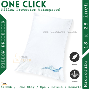 Waterproof Pillow Cover Case WITH zip/ Sarung pelindung Bantal tidur kalis air / WATER-PROOF / READY STOCK / Size: 18inch x 28inch / Anti-bacterial and anti-dustmite ONE CLICK