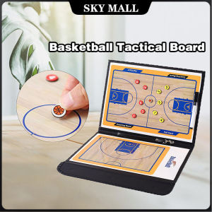 Basketball Tactical Board Foldable Magnetic Basketball Coaching Board Tactical Layout Notebook PU Leather Cover