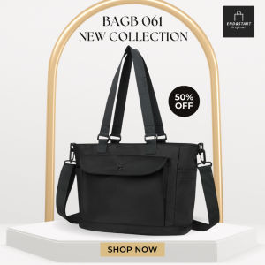 BAGB061 กระเป๋าทรง Toteกระเป๋าผ้าใบดีไซน์เรียบง่ายแต่แฝงความเก๋ไก๋ สไตล์มินิมอล เนื้อผ้าไนลอนกันน้ํา