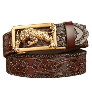 Western Simple Belt Beast Buckle Gift for Husband Boyfriend Wide Belt Beast Buckle Men Western Cowboy Belt