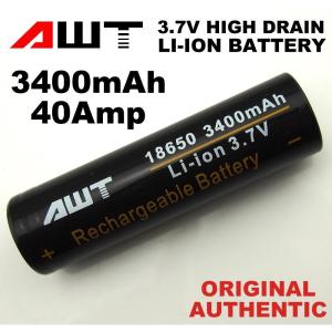 / Original AWT lithium Li-ion 3.7V battery 18650 3400mAh 3000mAh 2900mAh 2600mAh 2500mAh 40A high drain mech mod DJV .