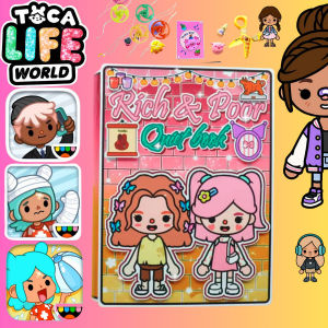 Ngôi nhà búp bê bóc dán thông minh Wednesday búp bê giấy rich and poor