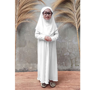 Terbaru Gamis Jersey Abaya Anak Perempuan Model Lengan Kancing Usia 2-10 Tahun