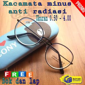 PROMO KACAMATA MINUS PRIA DAN WANITA ANTI RADIASI BLUERAY TERBARU DAN TERMURAH UKURAN 0.50 SD 4.00 FREE BOK DAN LAP PEMBERSIH