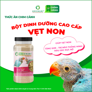 Bột dinh dưỡng cho Vẹt Non Chim Non GREENABC – Bổ sung protein canxi lipid giúp chim phát triển nhanh lông mượt trí não thông minh – Hộp 280g