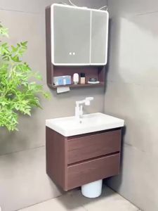 LZ-Bathroom Mirror With Storage Rack Separate Aluminum Bathroom Mirror Cabinet Wall Mounted Bathroom Smart Mirror