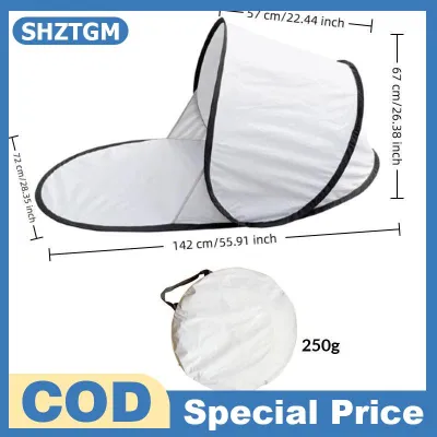 SHZTGM Siêu ánh sáng lên bãi biển Lều UV bảo vệ bạc lót ngay lập tức nơi trú ẩn mặt trời cho sân sau bên bãi biển đi chơi