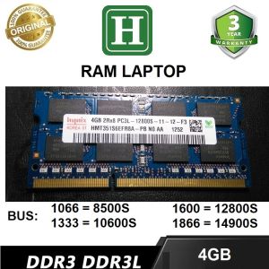[HCM]Ram Laptop DDR3L 4Gb bus 1600 - 12800s hiệu HYNIX bảo hành 3 năm