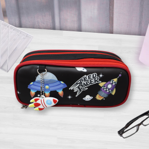 < 8809 > Pencil Case Kotak Pensel UFO Collection / Cute Design UFO Space Rocket Boy Kanak-Kanak Cartoon / Stationery