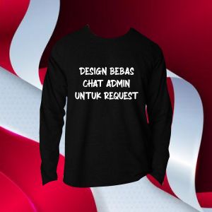 kaos pria distro lengan panjang design kata kata isi nama sendiri bebas Katun Atasan nyaman Costum kostum