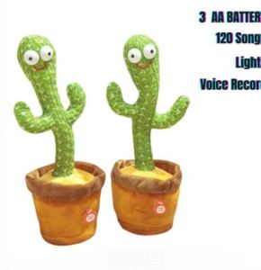 todller toys Cactus dancing talking recording toy 120 songs original English speaking baby toy needs to install your own battery