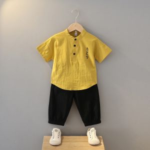 Quần Áo Bé Trai Bộ Quần Áo Bé Trai Chất Liệu Đũi Dễ Thương Cho Bé Trai 8-27Kg