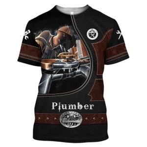 Plumber Graphic T Shirts 3d Print T-shirt Men Clothing Summer Male Tops Mechanic Short Sleeve Crewnack Personality O Neck Tops h260527
