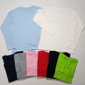 Little Orca - Kaos Polos Lengan Panjang Anak Laki Laki Perempuan / Pakaian Baju Atasan Anak Cowok Cewek 2/3/4/5/6/7/8/9/10/11/12 Tahun Bahan Katun Cotton Combed 30s PREMIUM