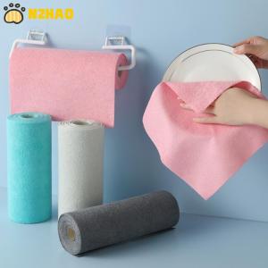 【N2HAO】 1 Roll 20pcs Microfiber Cleaning Cloths Reusable Lint-Free Towels For Kitchen Super Absorbent Quick-Dry Kitchen Towels