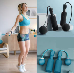 ฟิตเนสสองวัตถุประสงค์เชือกกระโดดไร้สายลูกบอลรับน้ําหนักเชือกกระโดดไร้สายฟิตเนสในร่มกีฬาเชือกกระโดดไร้สาย กระชับหุ่น ลดไขมันหน้าท้อง Jump Rope