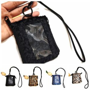 KODUS พีวีซีพีวีซี กระเป๋าใส่เหรียญแบบห้อยคอ ลำลองแบบสบายๆ สี่เหลี่ยมสี่เหลี่ยม กระเป๋าสตางค์ใบเล็กพิมพ์ลายเสือดาว กระเป๋าใส่หูฟัง สีฟ้าสีฟ้า ที่ใส่บัตรขนาดเล็ก สำหรับผู้หญิง