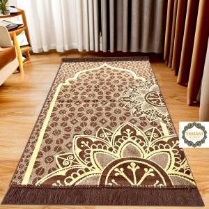 TERBARU Sajadah Dewasa Spigel White Bahan Bludru Halus dan Lembut Uk 70 cm x 110 cm